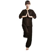 欧伦萨 运动户外瑜伽舞蹈禅修居士服瑜伽服亚麻瑜伽服套装参禅打坐服
