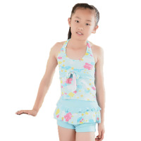 欧伦萨 户外运动可爱中大儿童游泳衣 韩版分体裙式女童宝宝温泉泳衣温泉泳衣