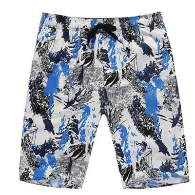 欧伦萨 户外运动夏季男式沙滩工装短裤 休闲迷彩桃皮绒男士沙滩裤
