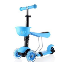 欧伦萨 户外运动儿童车三合一蛙式滑板车三轮宝宝可做闪光轮儿童学步车