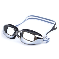 欧伦萨 户外运动电镀泳镜平光 成人高清男女通用近视大框游泳眼镜057VY