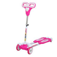 欧伦萨 户外运动儿童蛙式滑板车 四轮蛙式可升降折叠闪光滑板车