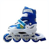 欧伦萨 运动户外轮滑滑板潮流时尚软面滑冰鞋儿童PU单闪溜冰鞋可调旱冰鞋直排轮滑鞋J6YXF