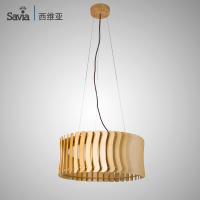 savia北欧宜家木艺吊灯具简约原实木艺创意客厅餐厅个性中式吊灯