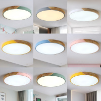 巴保莎 北欧吸顶灯温馨家用卧室灯LED遥控创意个性圆形几何马卡龙书房灯