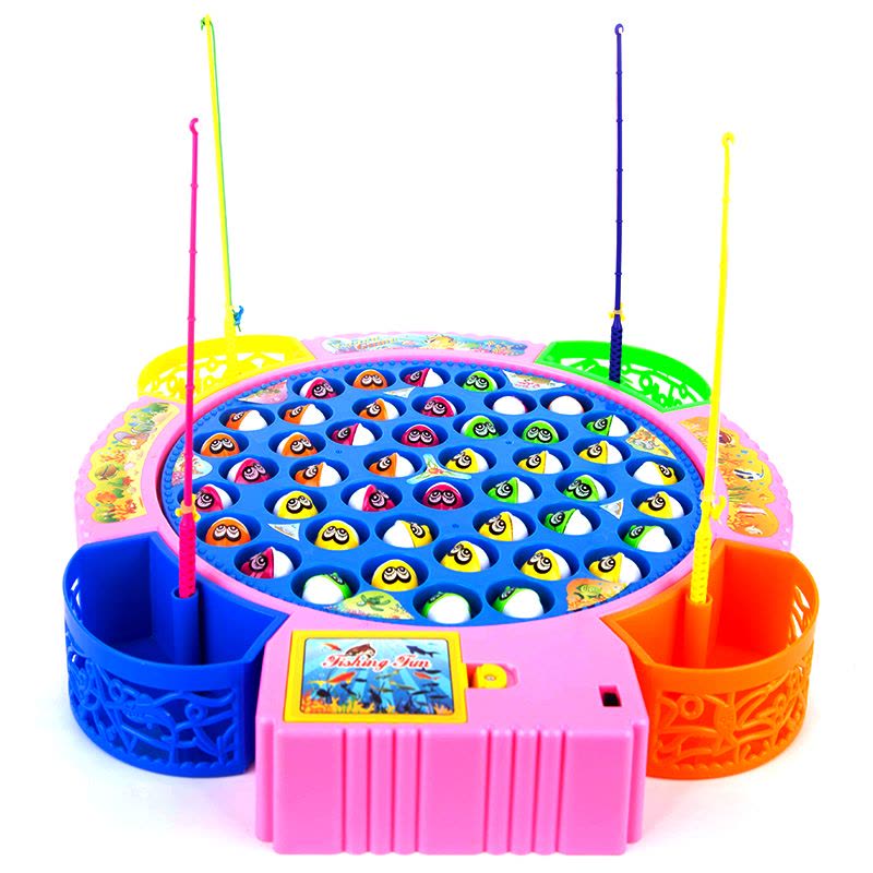 儿童磁性钓鱼玩具 小号螃蟹电动旋转音乐钓鱼套装 宝宝幼儿1-2-3岁益智早教玩具 小孩亲子动手玩具图片