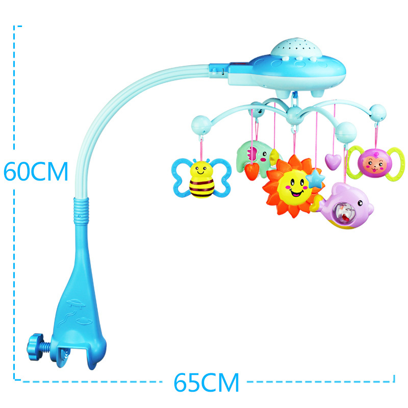 新生儿床铃50首音乐可旋转 90°床铃婴儿玩具 床头摇铃挂件 宝宝0-6个月0-1岁玩具 [电商版包装]王子蓝