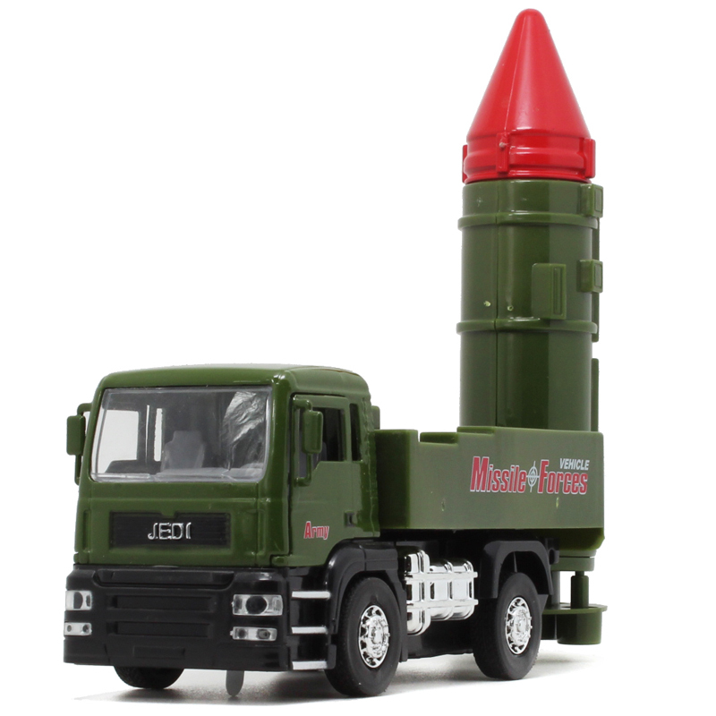 1:32军事音乐车模型 反战舰导弹车玩具合金回力战车 惯性工程车玩具