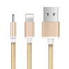 罗凡尼 iPhone6数据线6s苹果5加长5s手机 6Plus 六P 编织线金色