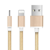 罗凡尼 iPhone6数据线6s苹果5加长5s手机 6Plus 六P 编织线金色