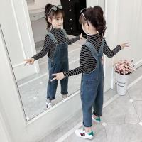 迪鲁奥(DILUAO)女童纽扣裤2021新款品牌童装儿童韩版春秋洋气长裤小女孩宽松牛仔裤子