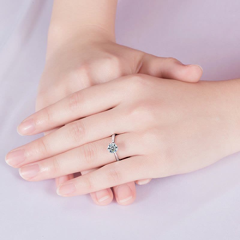 恒久之星(foreverstar)珠宝钻石戒指18K金六爪钻戒铂金求婚结婚裸钻定制图片