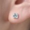 恒久之星 钻石耳钉白18K金 钻石结婚钻石耳环耳钉 珠宝定制