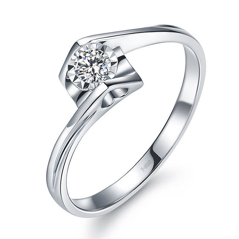 恒久之星白18K金钻戒女款正品求婚结婚钻石戒指裸钻珠宝首饰订制图片