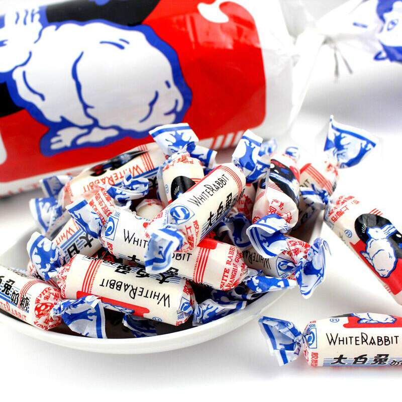 巨型大白兔奶糖创意糖果礼盒装生日情人节礼物零食品罐装200g原味,红豆可选默认随机