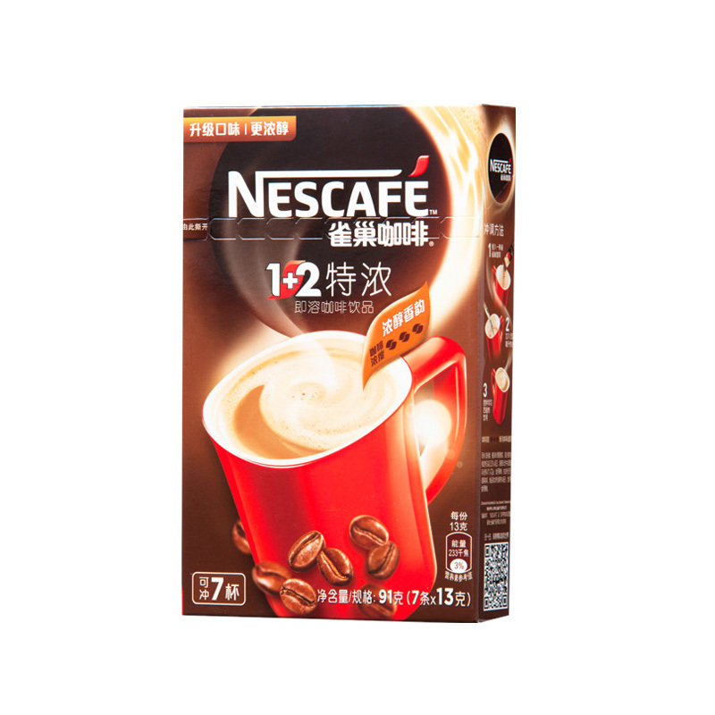 雀巢1+2特浓咖啡91g(13g*7条)*2盒新包装速溶咖啡即溶咖啡(日期到5月17日)