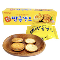 韩国CROWN克丽安花生夹心饼干盒装70g(3小包)休闲零食下午茶点心