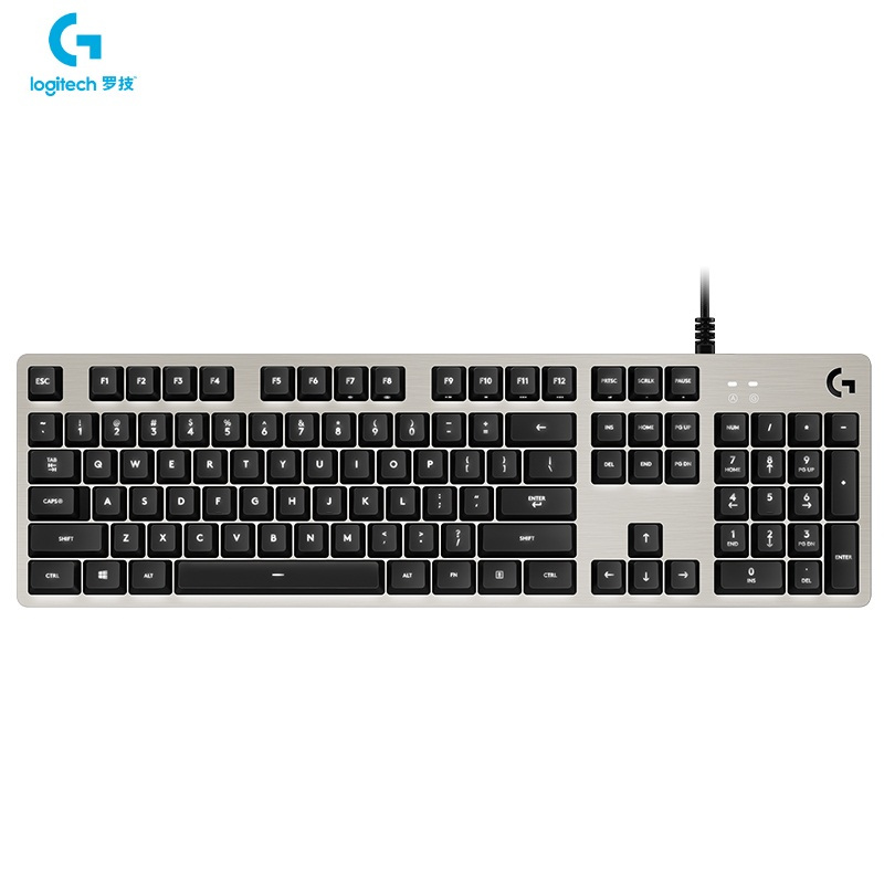 罗技(Logitech)G413机械游戏键盘(银)全尺寸背光机械键盘 金属拉丝铝合金面板