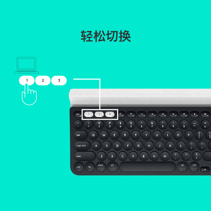 罗技(Logitech)K780 多设备 无线蓝牙键盘优联蓝牙双重[不支持五笔输入法]