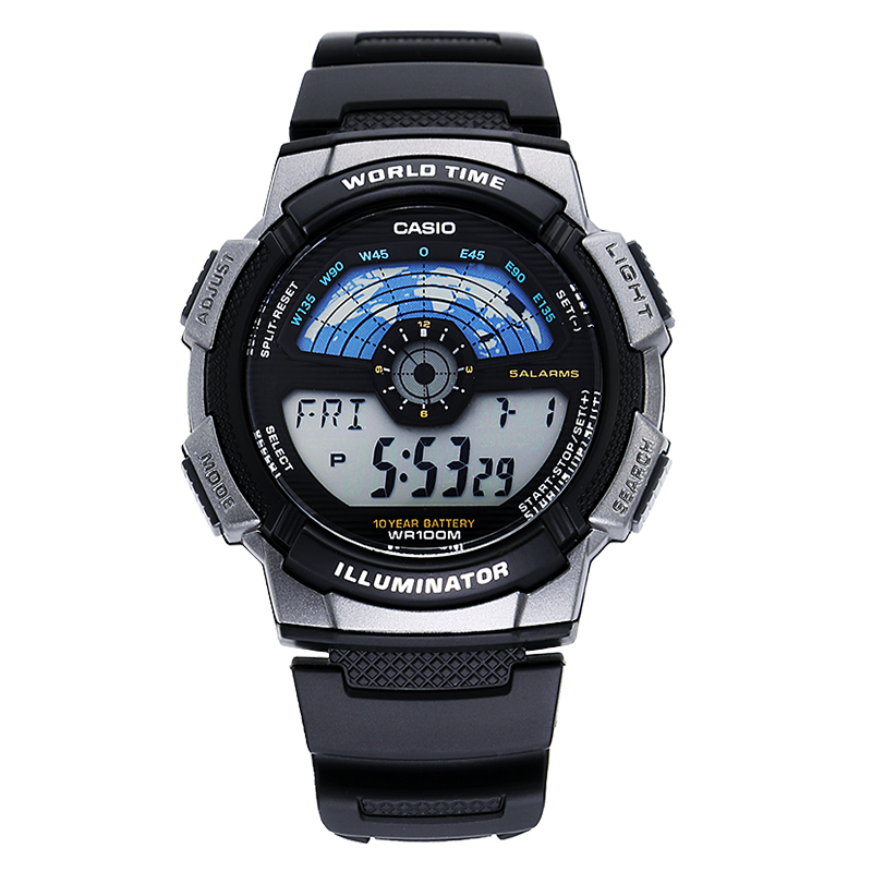 卡西欧(CASIO)手表运动系列日韩品牌手表卡西欧手表多功能电子表男士手表AE-1000W-1B