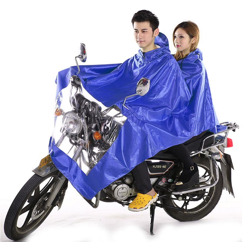 宜莱芙 户外电动车摩托车男女双人雨衣雨披自行车雨衣套装带挡雨罩提花面料否单个图片