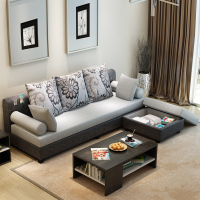 布艺沙发组合可拆洗 客厅现代简约三人转角沙发 小户型储物布沙发
