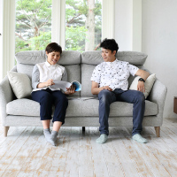 艾窝窝 北欧宜家创意日式沙发小户型布艺沙发客厅组合简约双人三人布沙发 时尚灰 三人1.93米(乳胶)