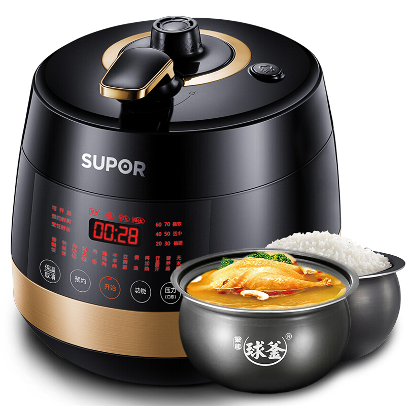 苏泊尔（SUPOR）CYSB50FC89A 智能精控 球釜双胆 5L 电压力锅