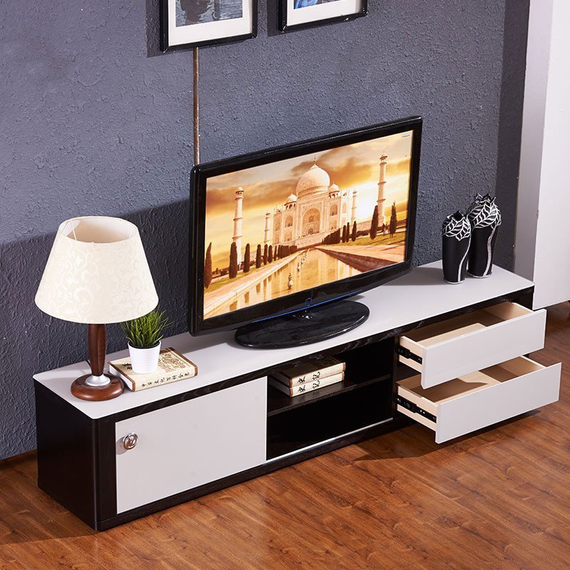 品一家具 小户型客厅实木电视柜 简约现代时尚钢化玻璃组装地柜
