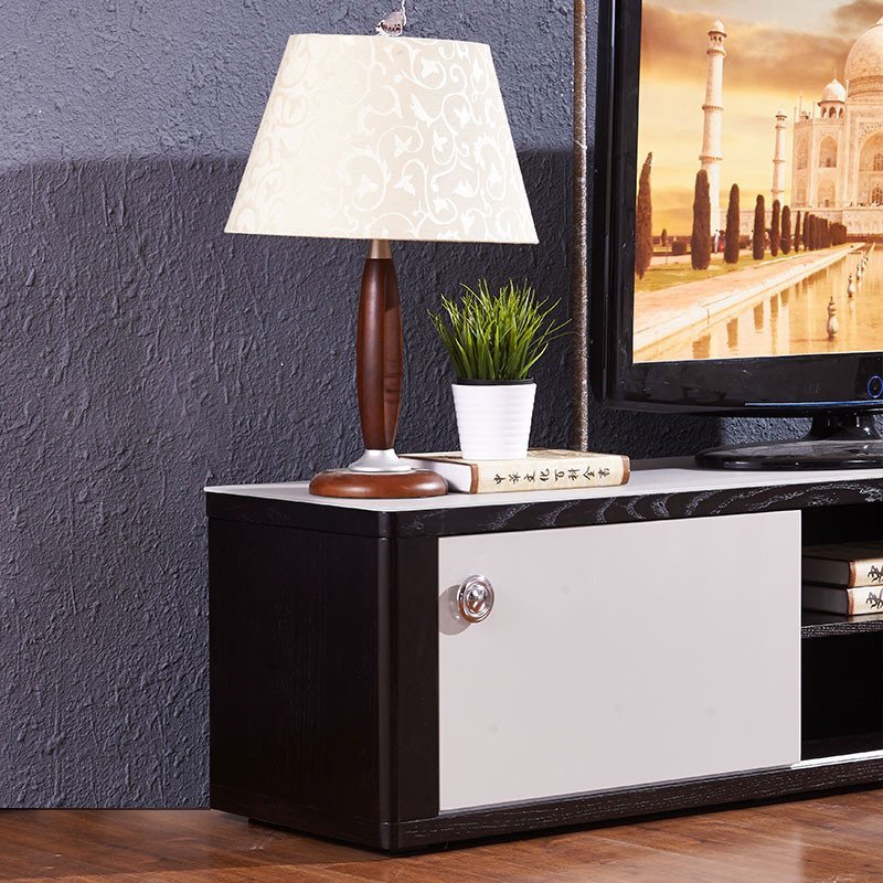 品一家具 小户型客厅实木电视柜 简约现代时尚钢化玻璃组装地柜
