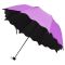 遇水开花雨伞黑胶太阳伞男女通用折叠伞三折晴雨伞遮阳伞 荷叶边