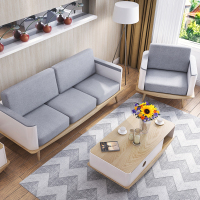 斯品家居 泊系列沙发组合 白蜡木实木底座 简约北欧客厅沙发 可拆洗靠垫坐垫
