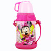 迪士尼儿童双层不锈钢大容量背带保温水杯男女童幼儿宝宝水壶 480ml 粉色米妮
