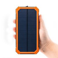 奥多金 三防M20000太阳能移动电源 2A快充大容量聚合物充电宝10000毫安 适用于手机平板通用 黑色