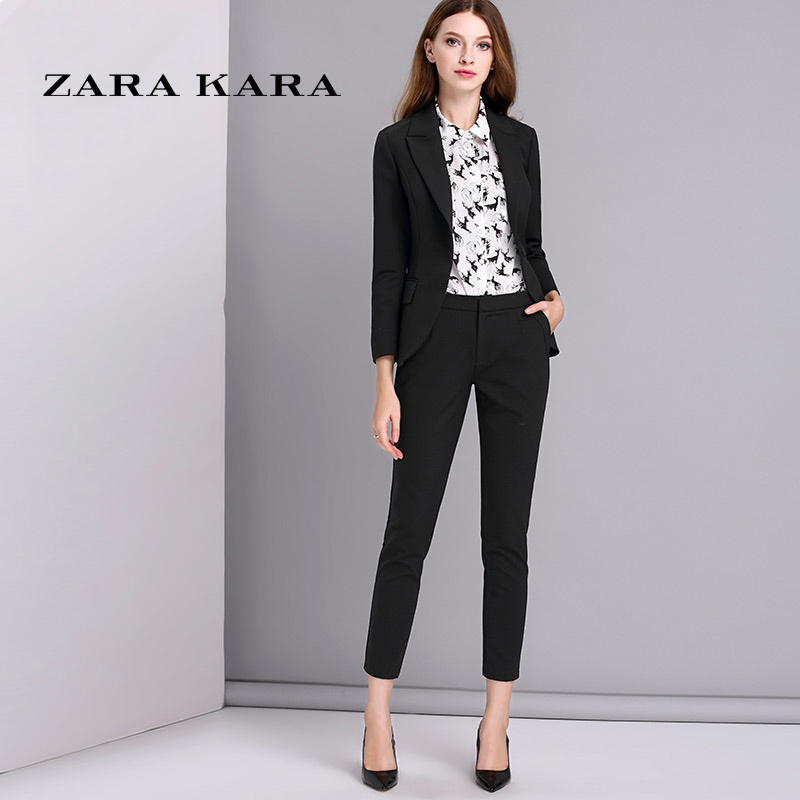 ZARA KARA 小西装职业套装时尚两件套韩版OL名媛气质2018春季新款女装潮