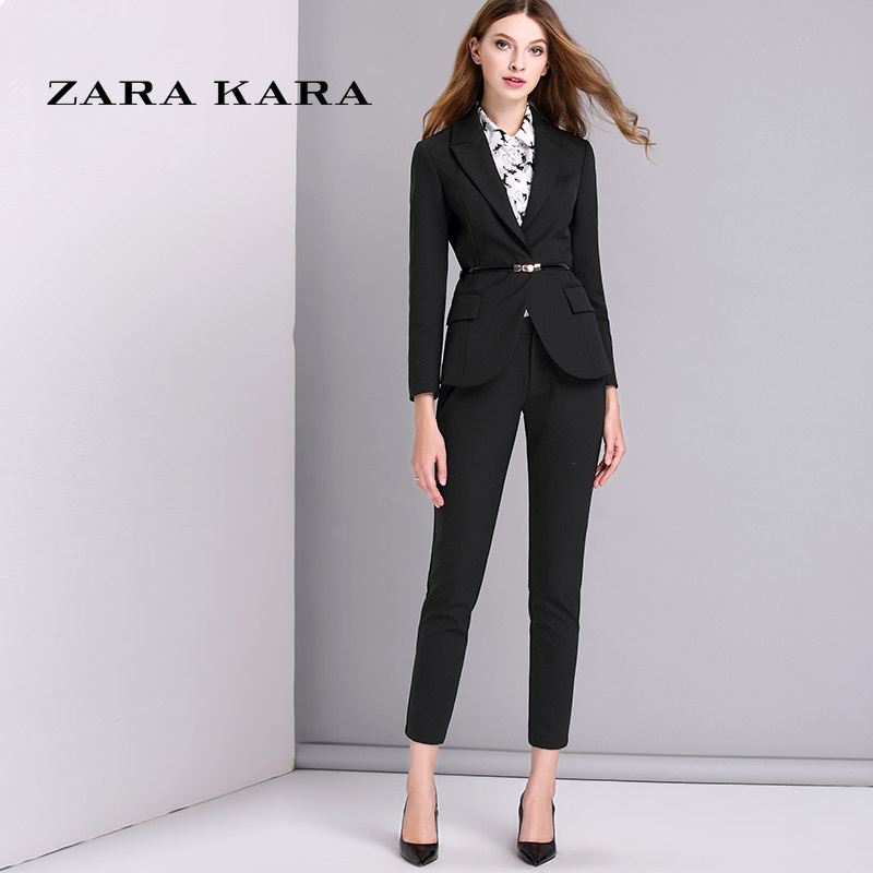 ZARA KARA 小西装职业套装时尚两件套韩版OL名媛气质2018春季新款女装潮