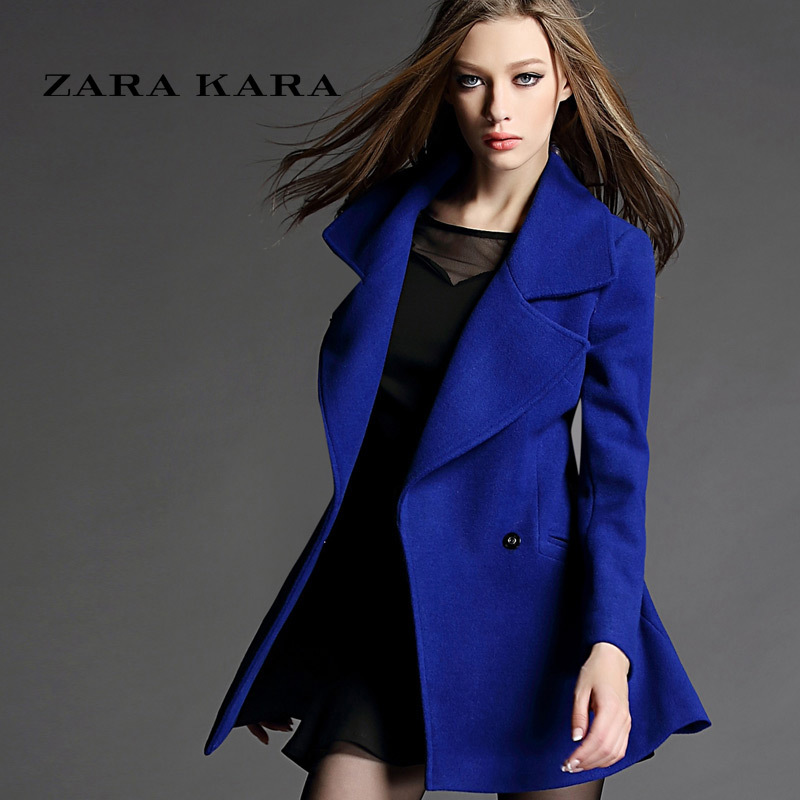 ZARA KARA2018秋冬外套新款毛呢外套女中长款毛呢大衣女款呢子大衣