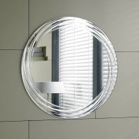 AC银晶涟漪圆形简约现代无框壁挂浴室镜卫浴镜卫生间洗手间镜镜子