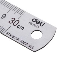 得力钢直尺8463不锈钢测量工具15203050cm厘米加厚钢尺子 剪/刀/尺 deli