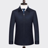 塔兰托B.RO.T新款男士羊毛羊绒桑蚕丝夹克藏蓝色商务正装夹克外套领导服