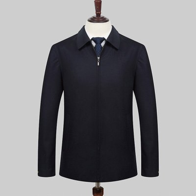 塔兰托B.RO.T新款男士羊毛夹克中年男士商务正装夹克藏蓝色领导服