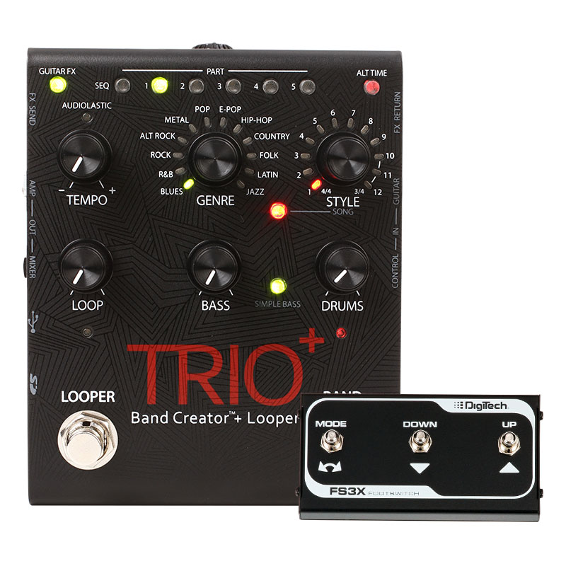 DigiTech Trio+自嗨神器 智能贝斯鼓机自动伴奏效果器 送原装踏板 乐器配件