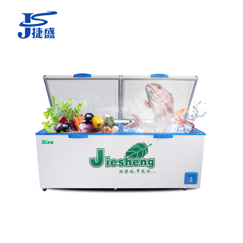 捷盛(JS)SLWD4-999F 商用超大容量卧式冷柜冰柜 双顶开门冷藏冷冻商用转换柜 茶叶柜 大容量带锁冰柜冷柜高清大图