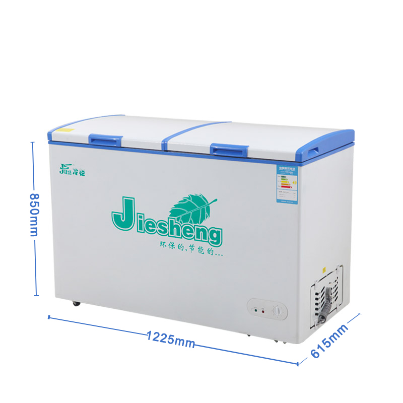 捷盛(JS)BCD-248 248升顶开门卧式双温冷柜 家用商用双门双温柜 冷藏冷冻冰柜 双门双保温柜 白色双温冷柜高清大图