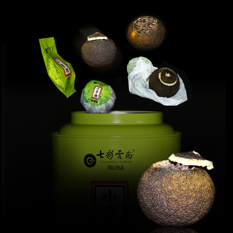 茶窝茶叶 新会小青柑 柑普茶 熟茶 庆丰祥小青柑熟茶 350克 单罐 七彩云南普洱茶熟茶 云南茶叶 宫廷普洱小青柑 新会