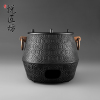 悦匠坊 铜耳回形纹风炉日本南部铁器铁壶必备煮水木炭炉TH131