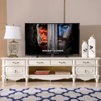 极+家具 实木电视柜 美式乡村1.8米地柜 客厅白色简约置物收纳柜 欧式电视机柜2-2302