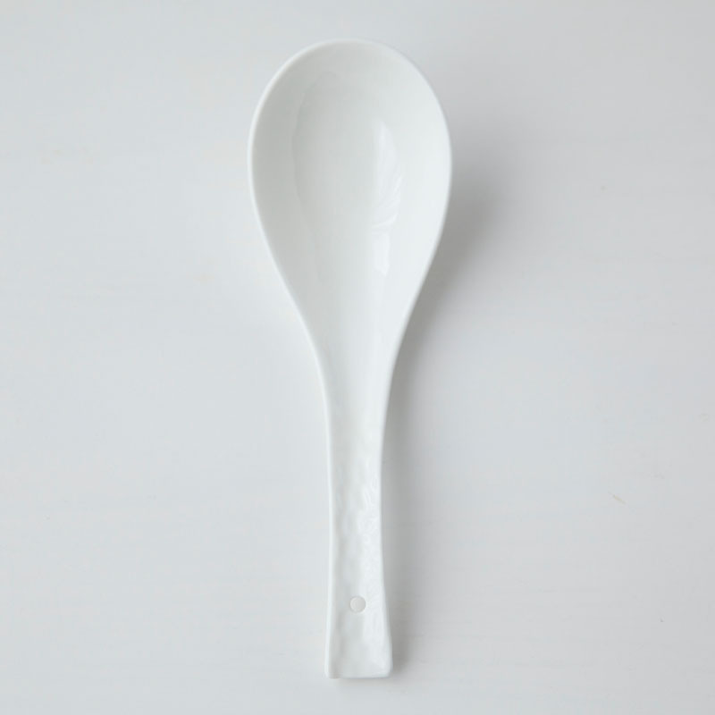 景德镇高尔夫创意纯白骨瓷长柄勺子饭勺大勺汤勺 一根