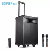 漫步者(EDIFIER)PW312移动蓝牙音响广场舞K歌拉杆音箱户外便携播放器带无线双话筒麦克风