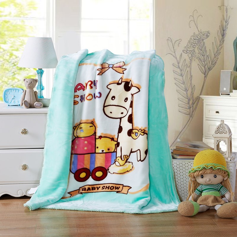 素风家纺 加厚儿童双层云毯 云貂绒盖毯 卡通毯子幼儿园午睡盖毯空调毯